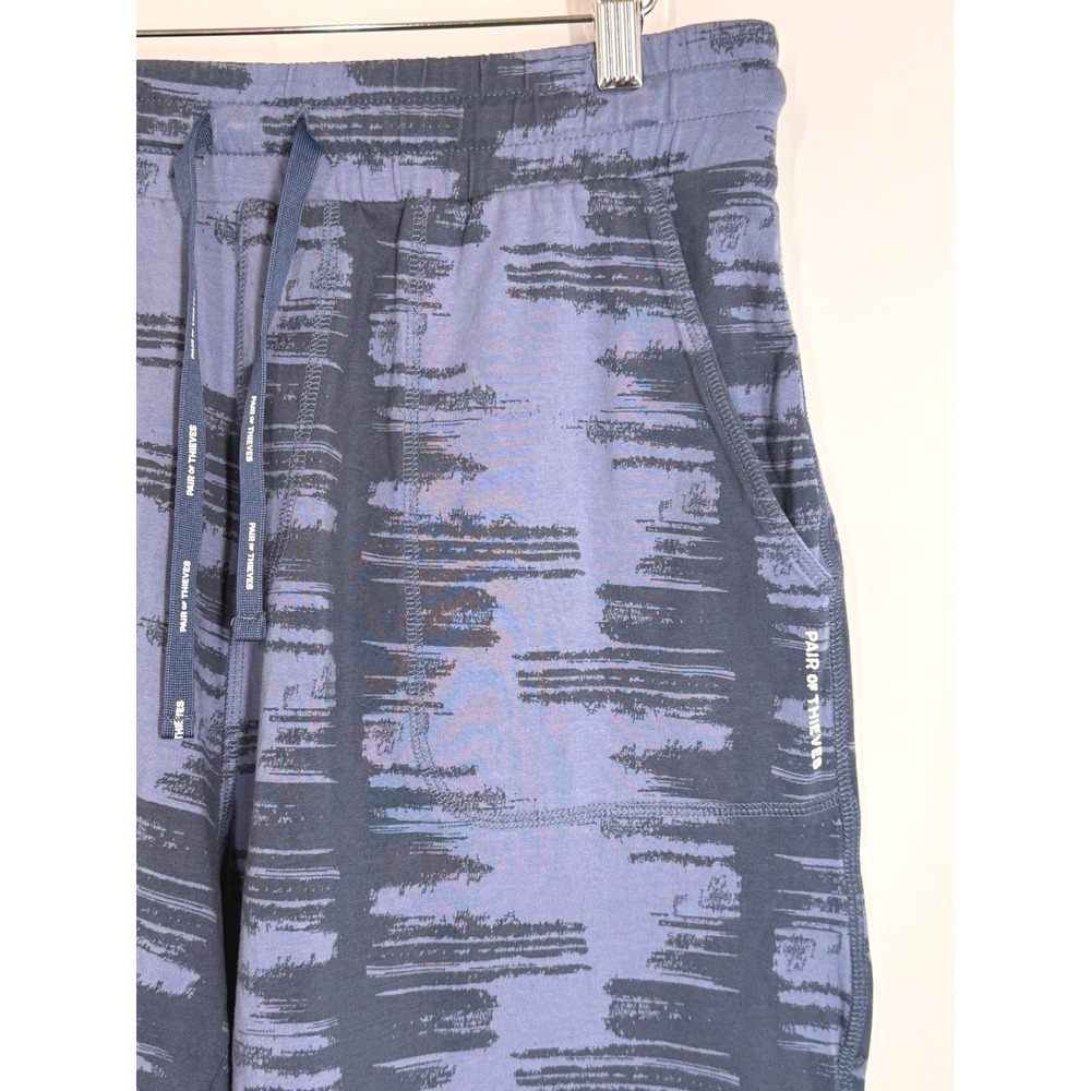 Pair of Thieves Mens‎ Supersoft Lounge Shorts Dusty Blue Abstract Print Size M - Picture 3 of 9